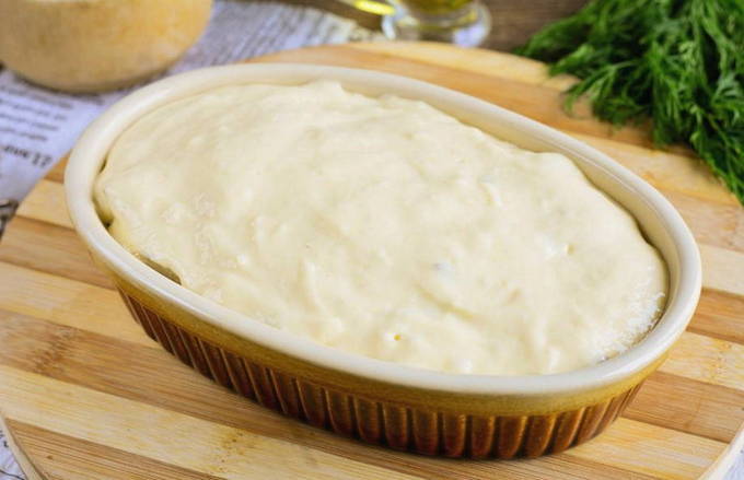 Заливной пирог с картошкой и грибами Заливной пирог с картошкой и грибами