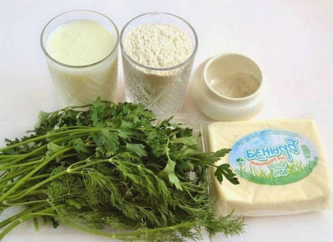 Хычины с сыром и зеленью Хычины с сыром и зеленью