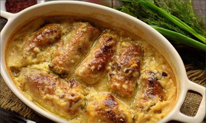 Мясные рулетики с начинкой