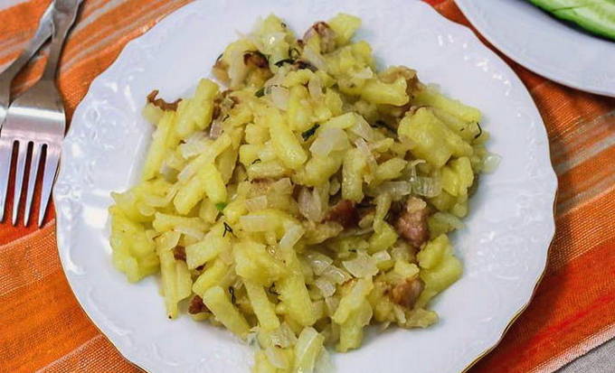 Жареная картошка с салом