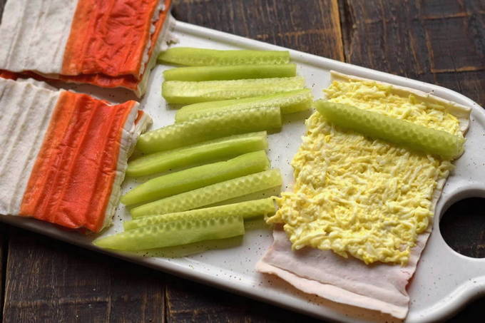 Закуска из крабовых палочек