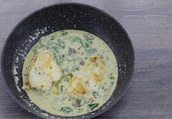 Куриная грудка с грибами в сливочном соусе Куриная грудка с грибами в сливочном соусе