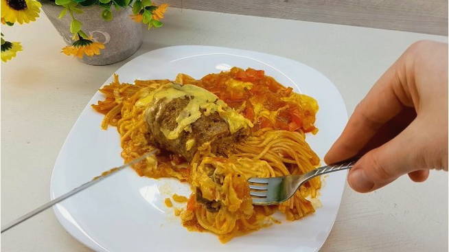 Спагетти с мясом