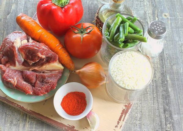 Рис с овощами с мясом Рис с овощами с мясом