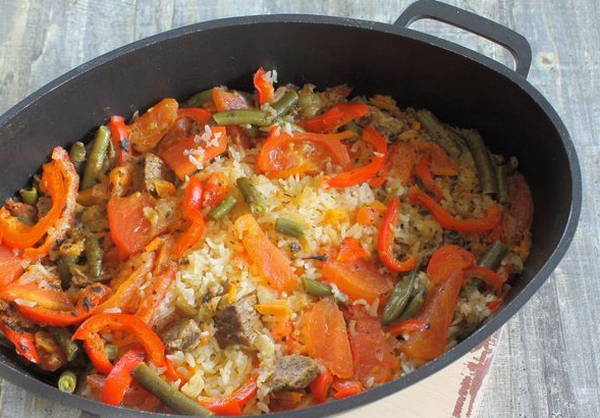 Рис с овощами с мясом Рис с овощами с мясом