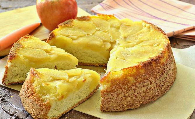 Заливная шарлотка с яблоками Заливная шарлотка с яблоками