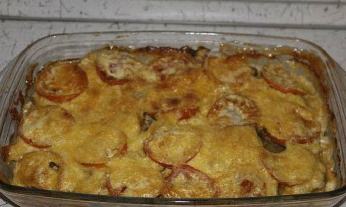 Свинина с грибами и картошкой в духовке Свинина с грибами и картошкой в духовке