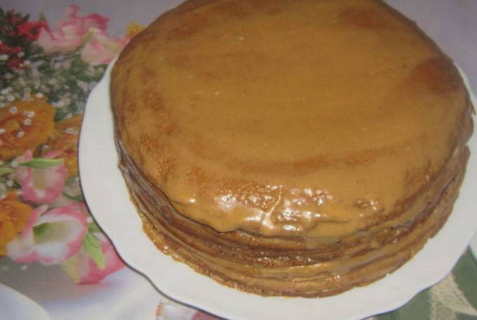 Блинный торт со сгущенкой