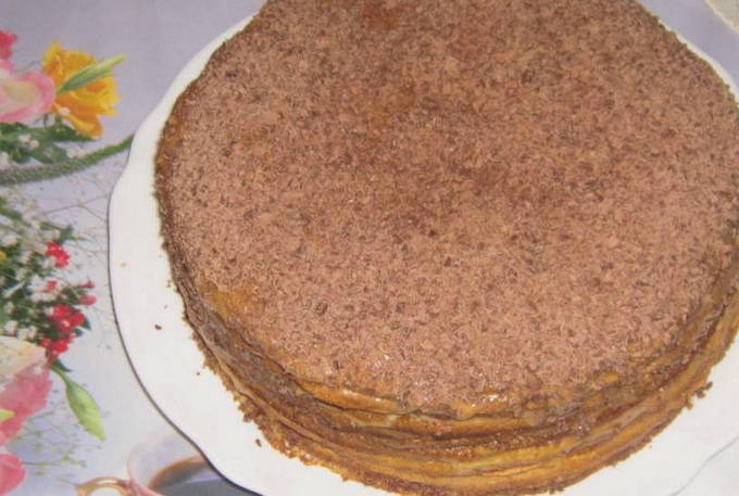 Блинный торт со сгущенкой