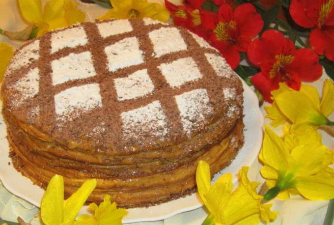 Блинный торт со сгущенкой