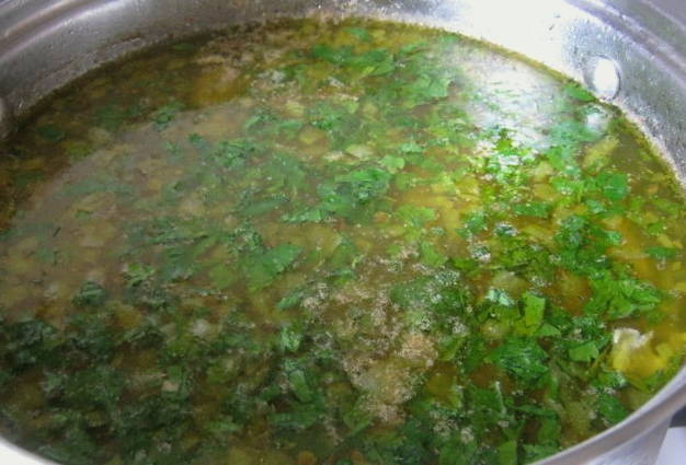 Суп на курином бульоне с гречкой