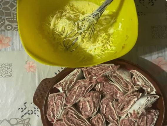 Пирог из лаваша с фаршем