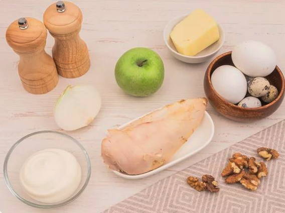 Салат «Черепашка» с курицей