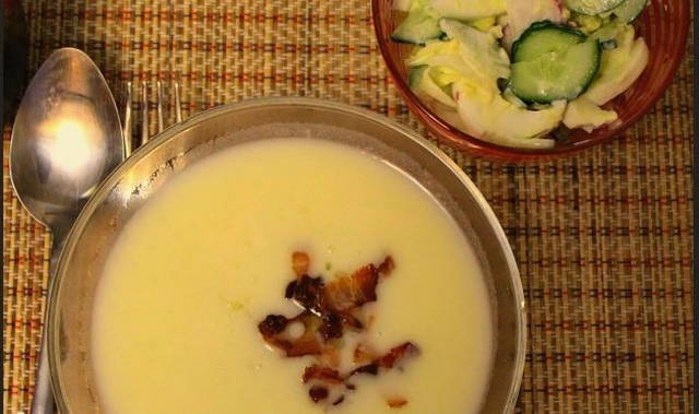 Сырный суп с беконом