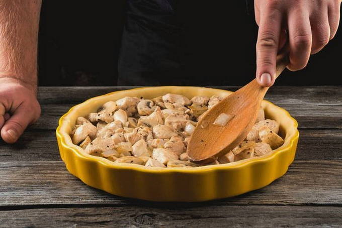 Пирог киш с курицей и грибами Пирог киш с курицей и грибами