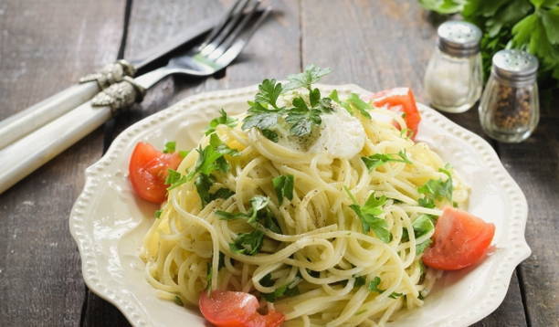 Макароны с творожным сыром