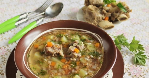 Суп гречневый с мясом Суп гречневый с мясом