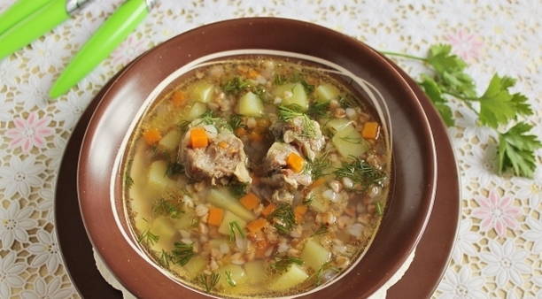 Суп гречневый с мясом Суп гречневый с мясом