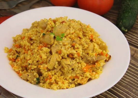 Булгур с курицей в мультиварке