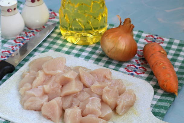 Птитим с курицей в сливочном соусе Птитим с курицей в сливочном соусе