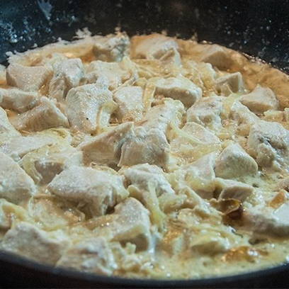 Птитим с курицей в сливочном соусе Птитим с курицей в сливочном соусе