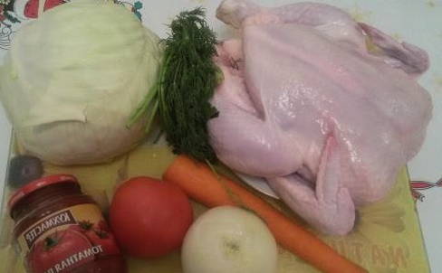 Тушеная капуста с курицей в казане Тушеная капуста с курицей в казане
