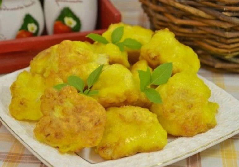 Цветная капуста в сырном кляре