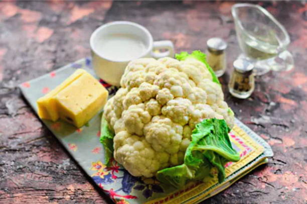 Цветная капуста в сливках с сыром в духовке