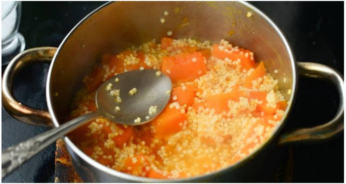 Пшенная каша с тыквой на молоке Пшенная каша с тыквой на молоке