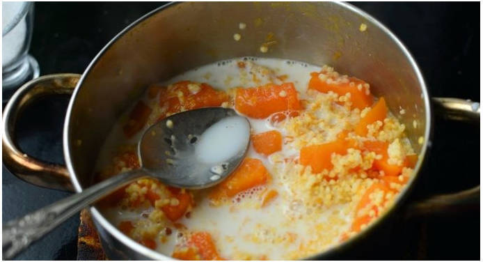 Пшенная каша с тыквой на молоке Пшенная каша с тыквой на молоке