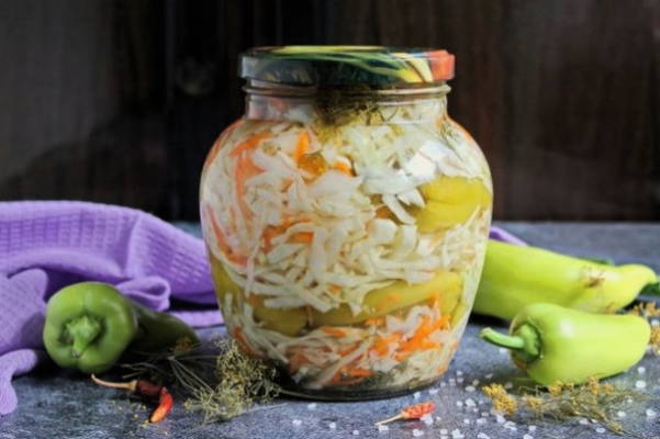 Таркинский (дагестанский) перец с капустой на зиму