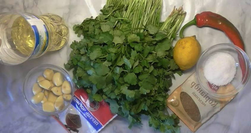 Соус из кинзы с чесноком на зиму Соус из кинзы с чесноком на зиму