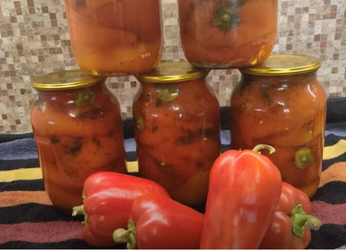 Запеченный перец с чесноком без стерилизации на зиму в банках