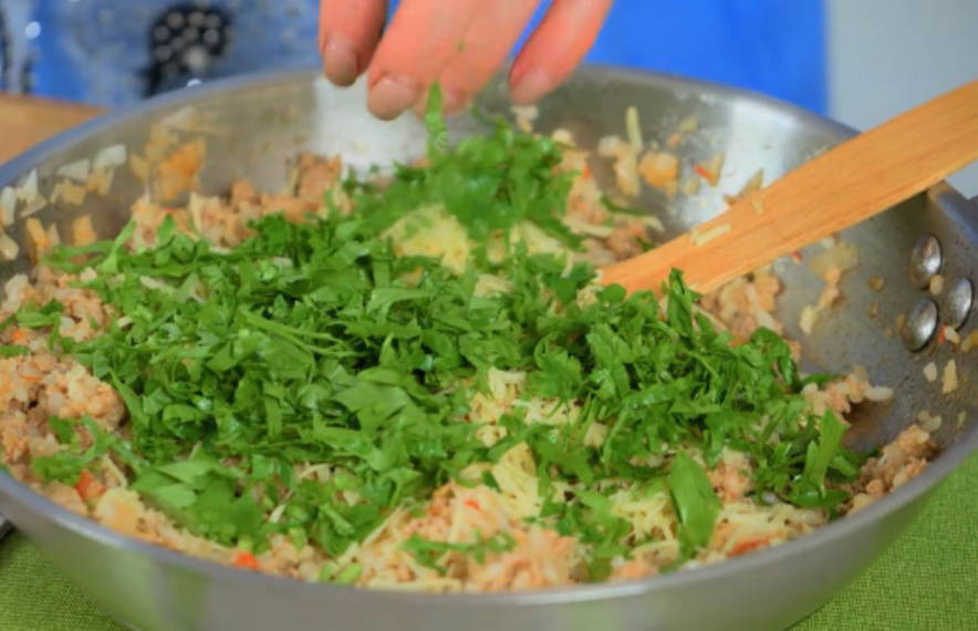 Рулетики из баклажанов с мясом