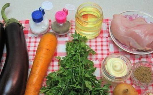 Рулетики из баклажанов с курицей Рулетики из баклажанов с курицей