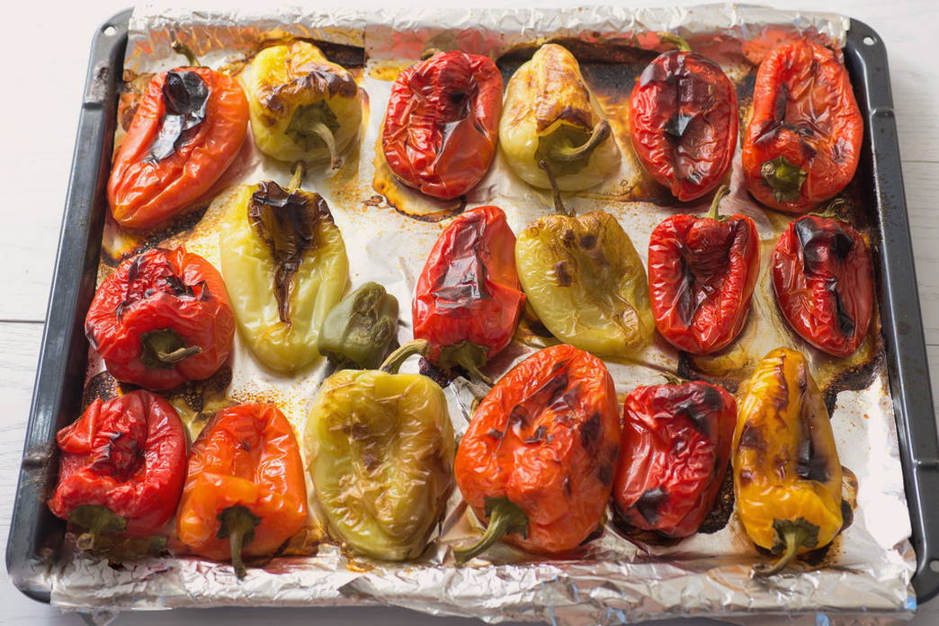 Маринованный болгарский перец, запеченный на зиму