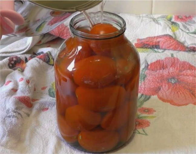 Сладкие помидоры с уксусом на 2-х литровую банку на зиму