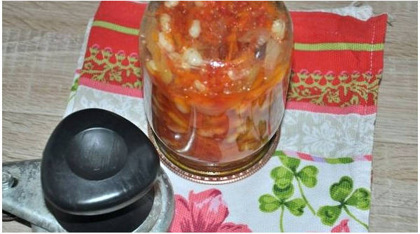 Фасоль с овощами в томатном соусе на зиму Фасоль с овощами в томатном соусе на зиму