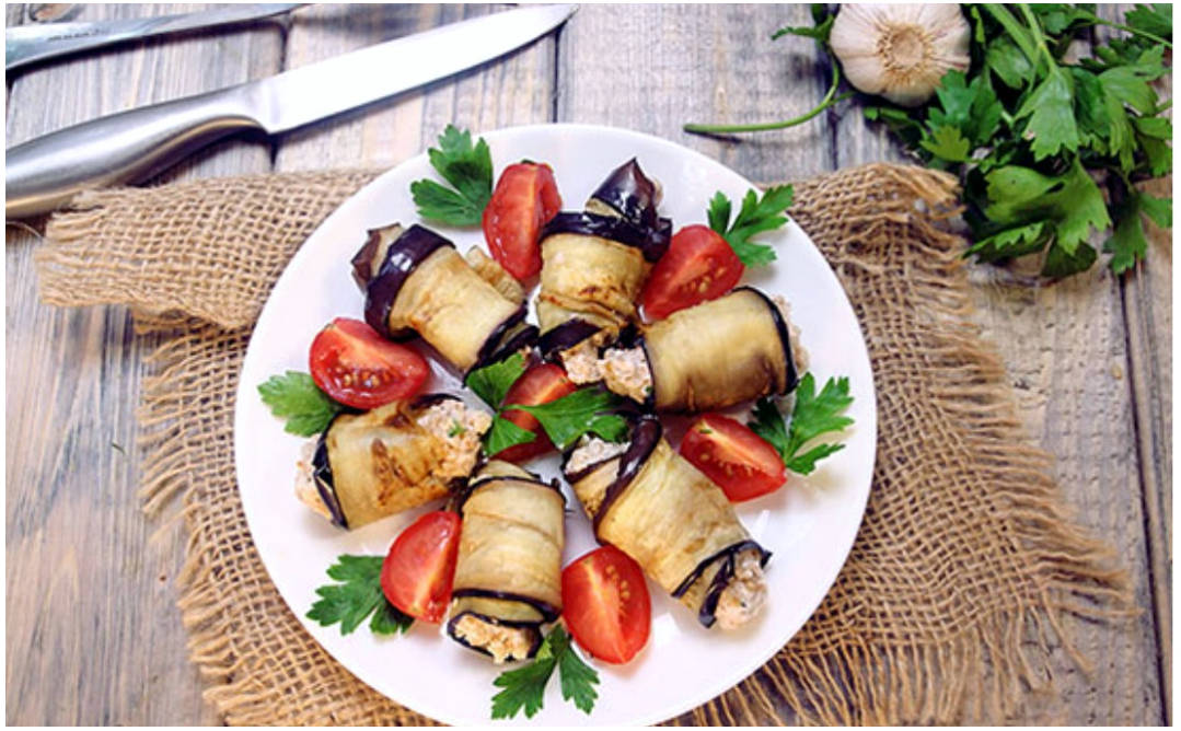 Грузинские рулетики из баклажанов