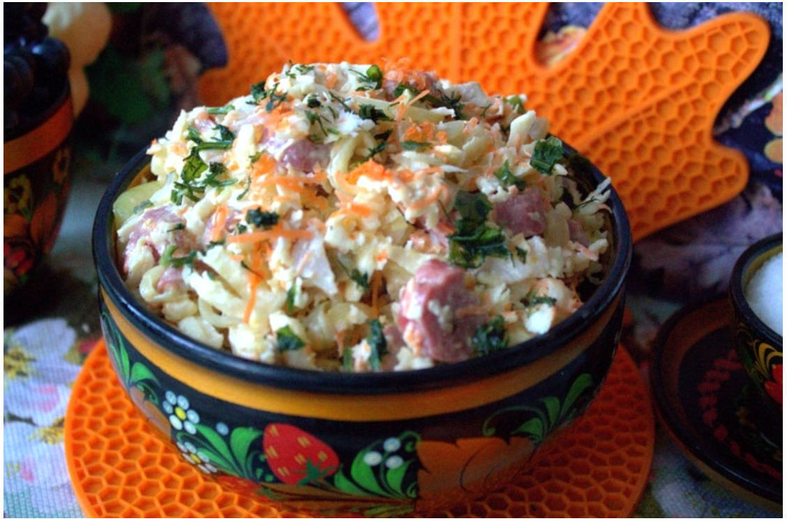 Салат из черной редьки с мясом