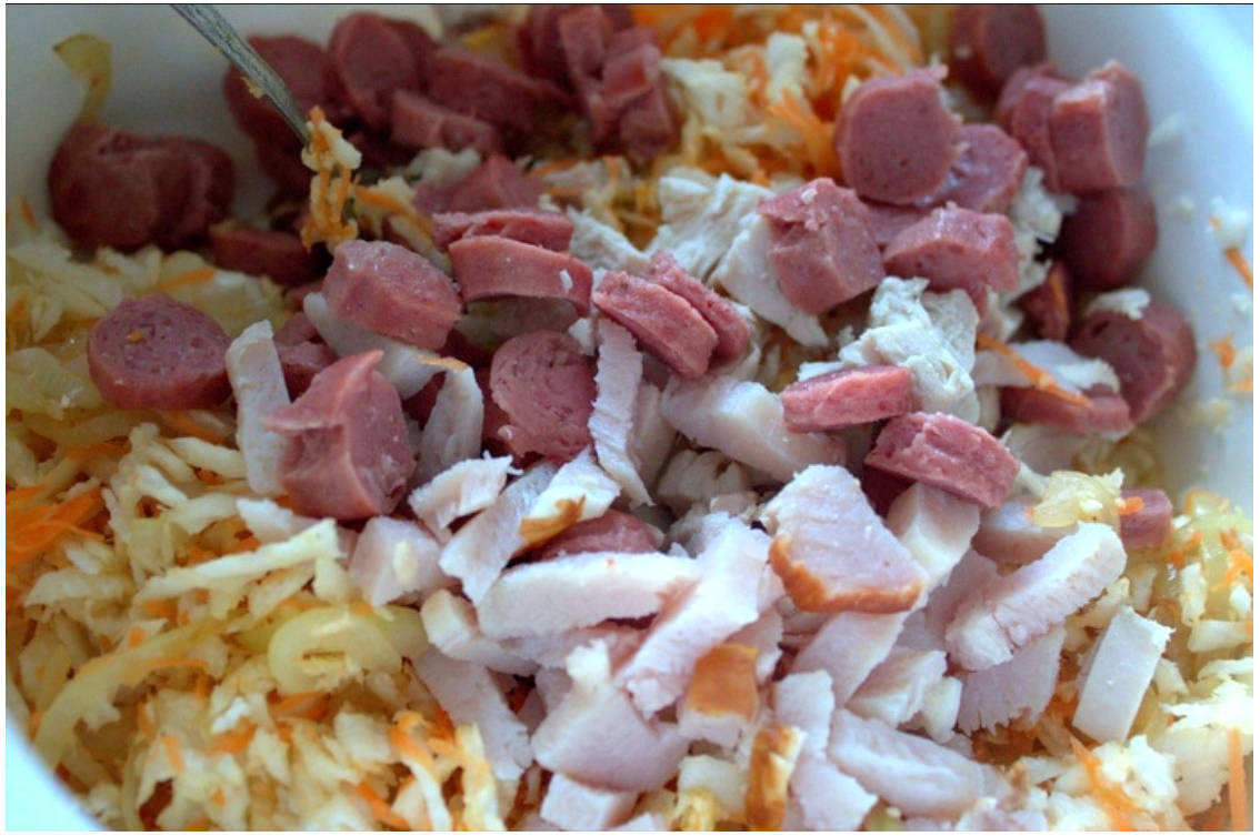 Салат из черной редьки с мясом