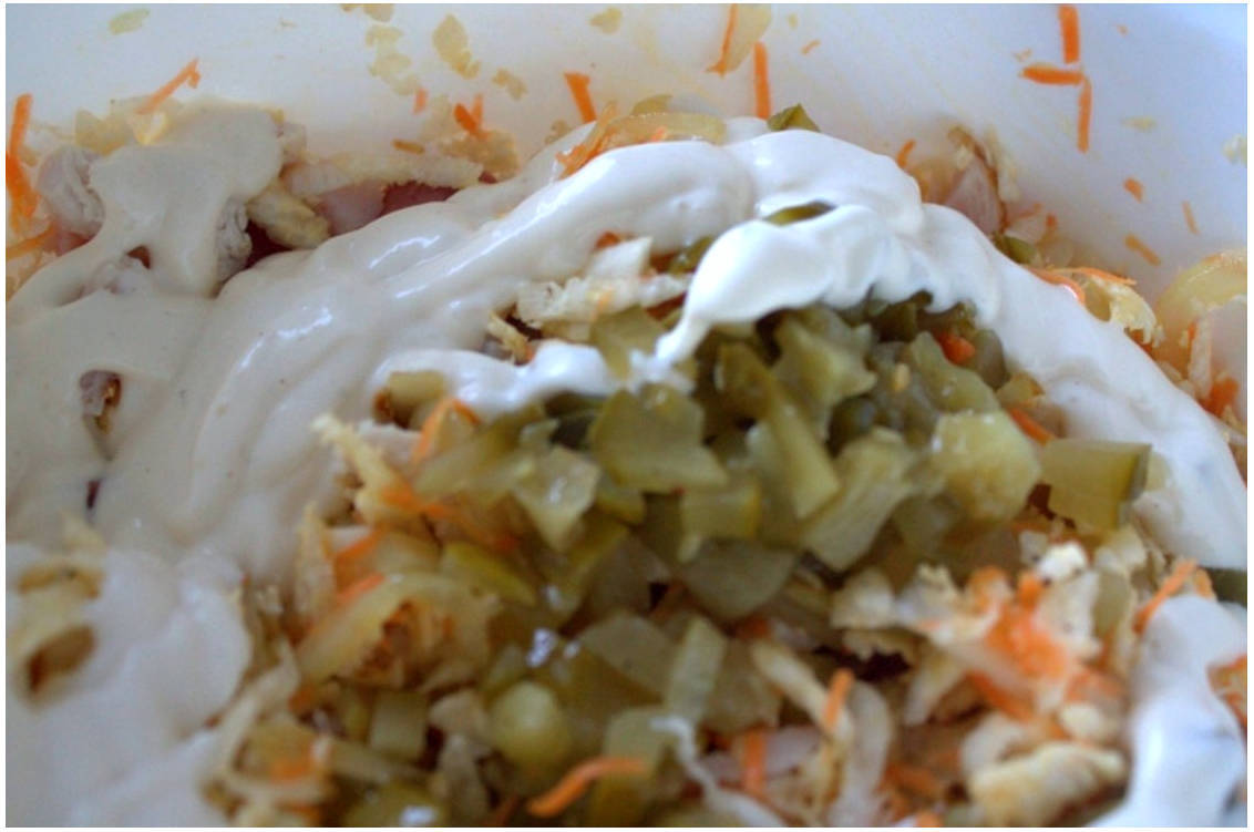 Салат из черной редьки с мясом
