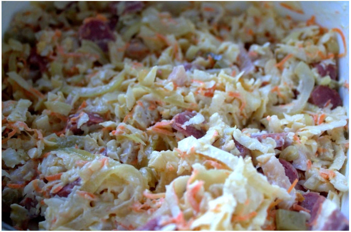 Салат из черной редьки с мясом