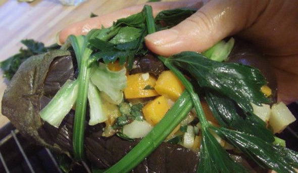 Квашеные баклажаны, фаршированные овощами Квашеные баклажаны, фаршированные овощами