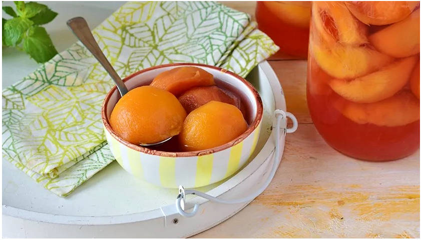 Персики половинками в сиропе с лимонной кислотой на 1 литровую банку на зиму