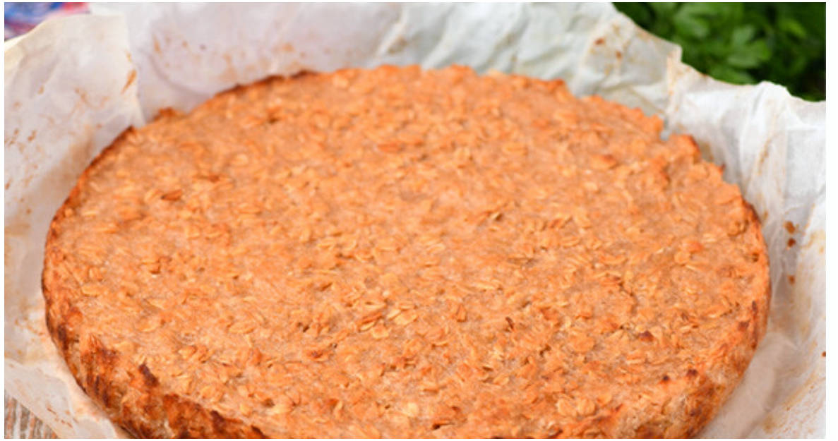 Овсяный пирог с яблоками без муки в духовке