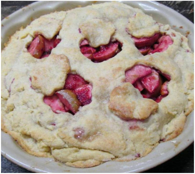 Пирог с яблоками и малиной