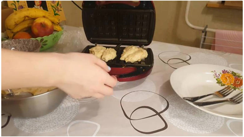 Банановые вафли в мультипекаре Редмонд