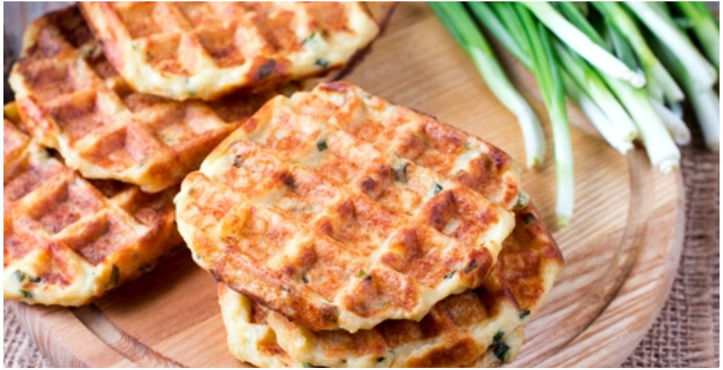 Вафли с картошкой в вафельнице
