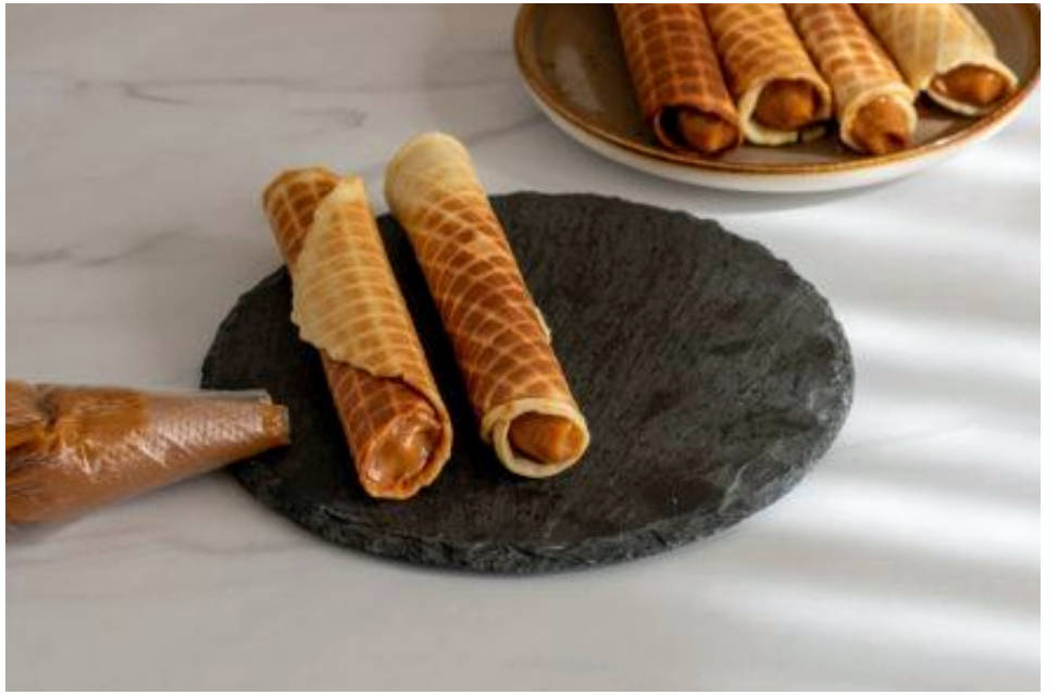 Вафли со сгущёнкой в вафельнице